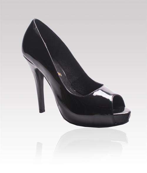 Stunning Peep Toe Platform Black Size 3 (Chantal)