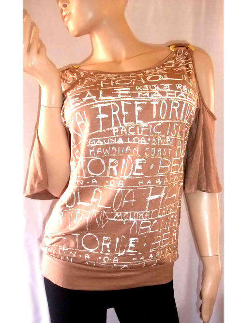 Bare Shoulder Fashion Top Camel 34/36