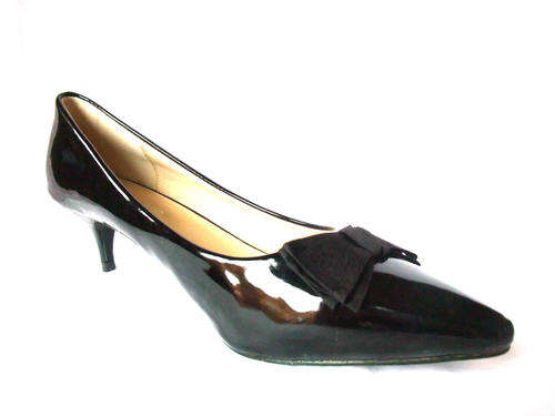 ** Special Offer ** Florence Bow Kitten Heel Pumps Black Sizes 7,8