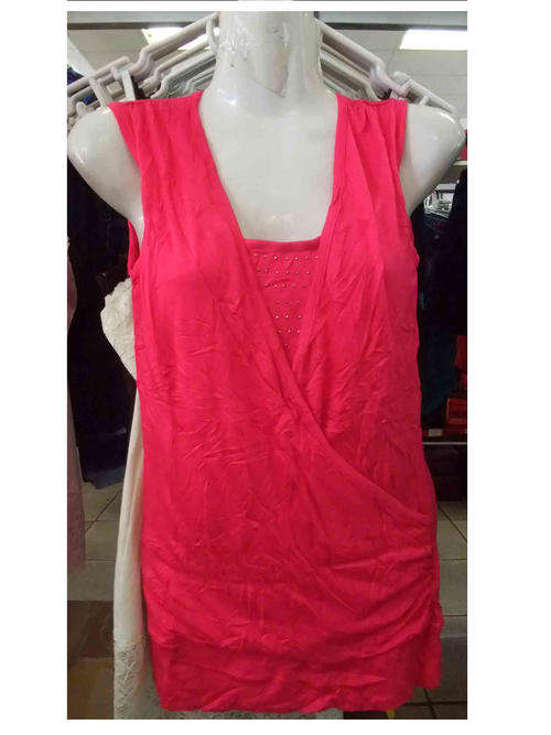 Cross Front Sleeveless Cotton Blouse Size 40/42