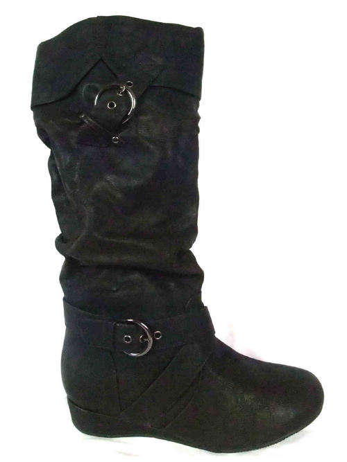 * * New Arrivals * * Black Pleather Buckle Boots Sizes 3,4,5,6,7,8
