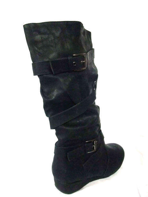 * * New Arrivals * * Black Pleather Buckle Boots Sizes 3,4,5,6,7