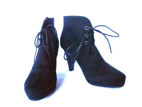 * * Special Offer * * Black Velvet Ankle Boots Sizes 3,4,5,6,7