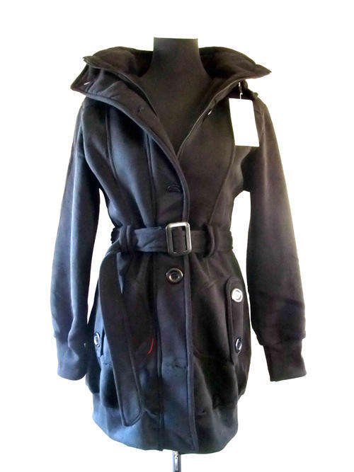 Hooded Winter Coat Black Sizes 30-40