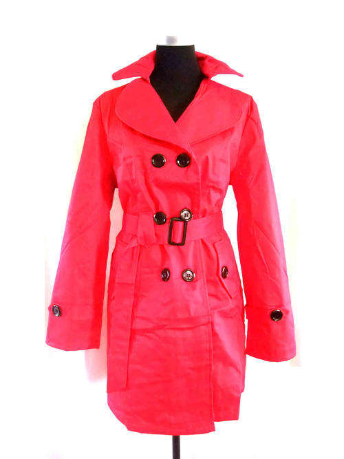 Red Trench Coat Double Breasted Sizes 30/32