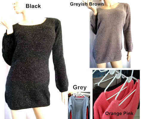 Simple Elegant Jersey Dress / Long Top Glitter 1 Size 4 Colors Available