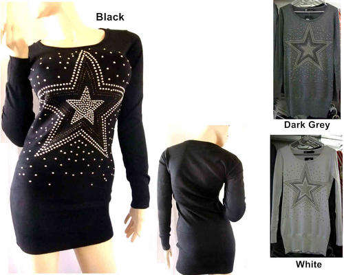 The Stars Sweater Cotton Dress / Long Top 3 Colors Sizes 30-40