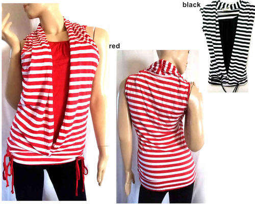 Cotton Stripe 2 in 1 Tassels Top Sizes 30-44