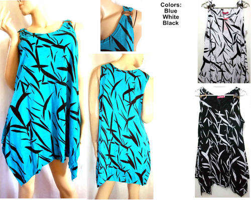 Sidetail Tunic Sleeveless Size 34/36 Color Blue