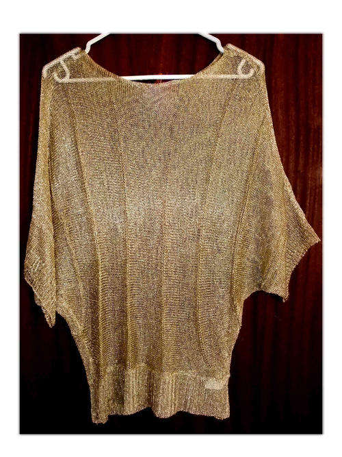 Fashion Mesh Shimmer Gold Top Sizes 32-42