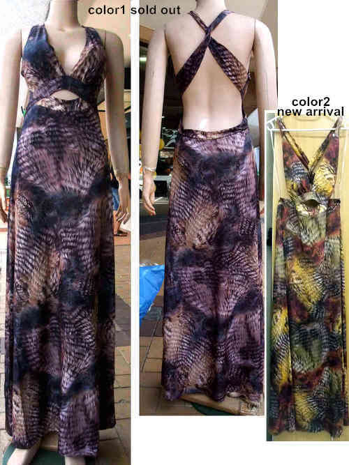 Cut Out Bare Back Maxi Evening Dress Sizes 30 - 38