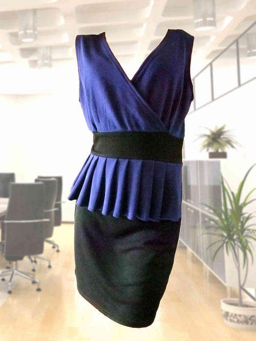 Peplum Dress Blue/Black Size 30/32