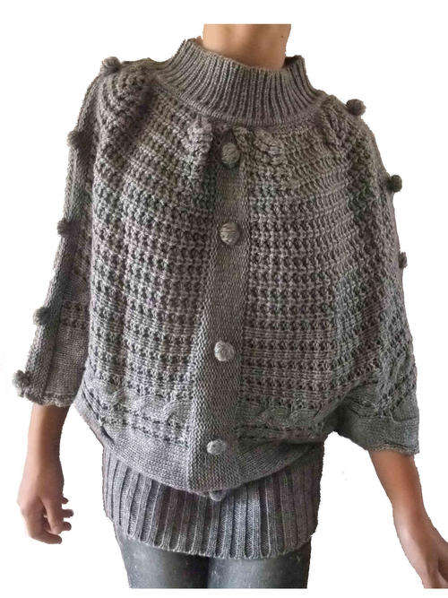 Wool Poncho Style Knitwear Size 34/36