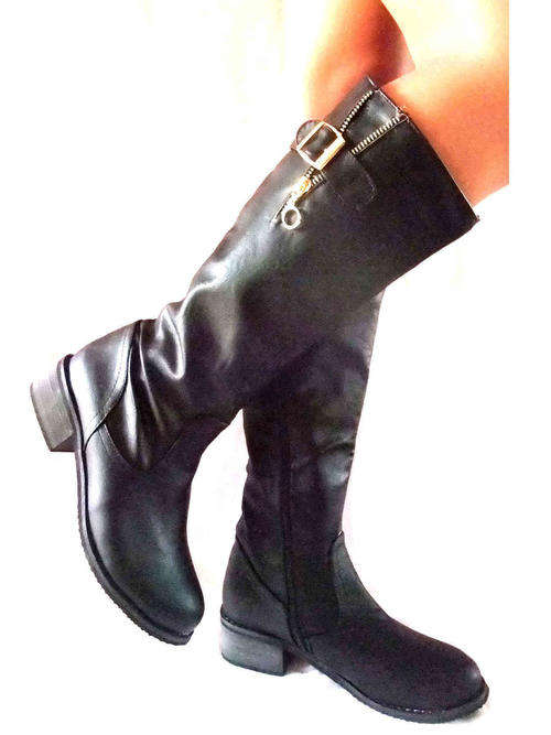 Women's Buckle Low Heel Boots Sizes 3,4,5,6