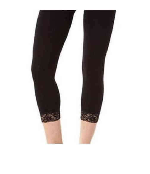 Lace Trim Leggings Sizes 28 - 34 Color WHITE