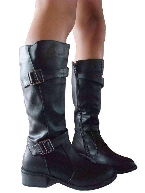 Women's Buckle Low Heel Boots Sizes 3,4,5,8