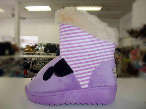 Cute Warm Fur Linned Rubber Sole Ankle Boots Size 5