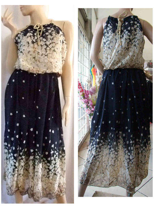 New Trendy Chiffon Dress Lined Sizes 30 - 38