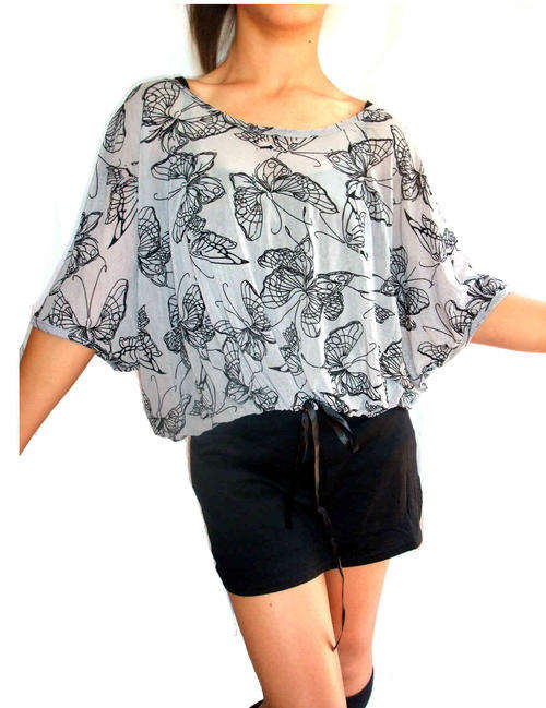 Chiffon Cotton Blend Dress/Long Top Size 34/36 Colour Grey