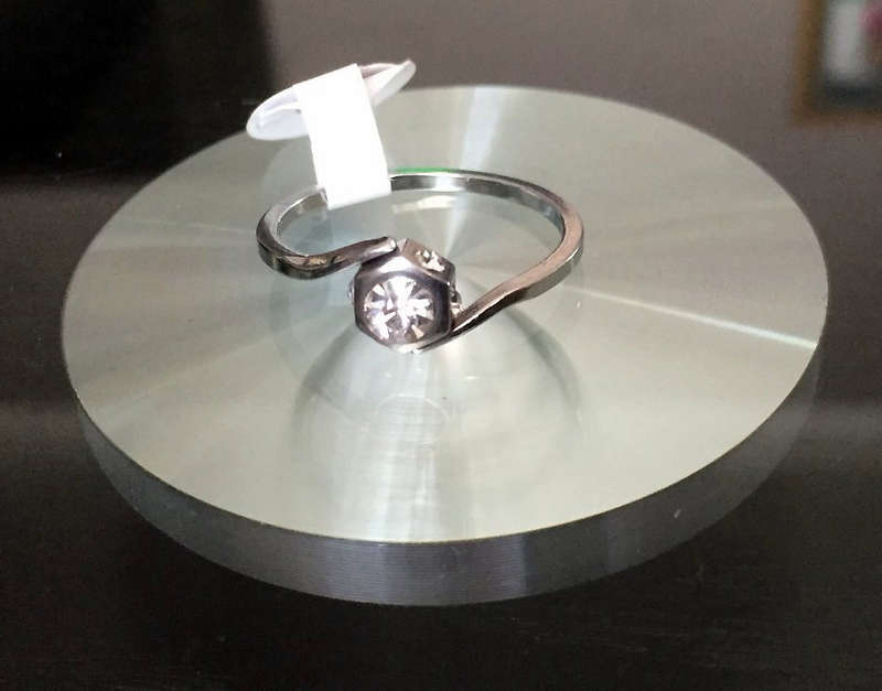 Pretty Simulated Diamond Dress Ring Electroplated Size 13