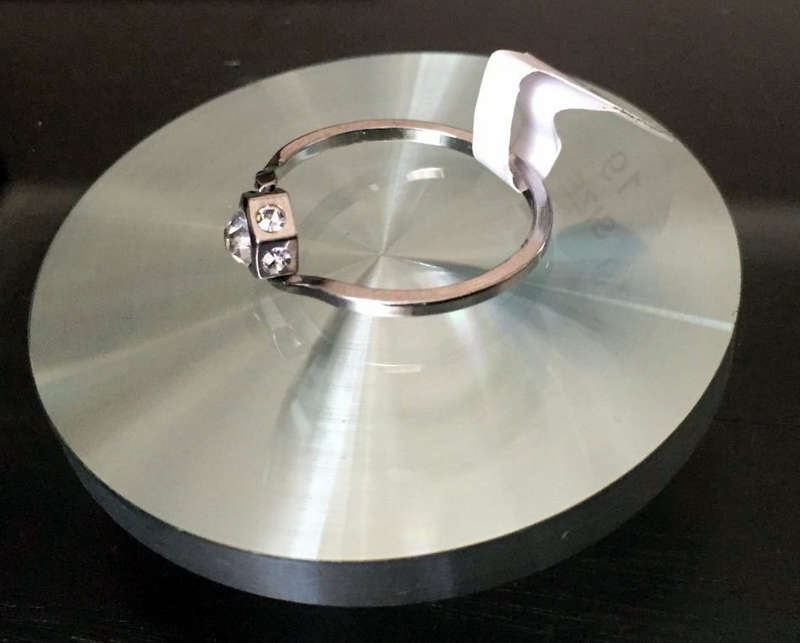 Pretty Simulated Diamond Dress Ring Electroplated Size 13