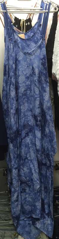 Summer Harem Jumpsuit Blue Paisley Pattern Size 36-38