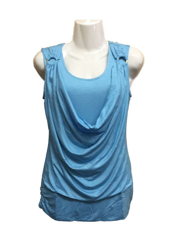 Drape Front Sleeveless Blouse 2 Colors Available