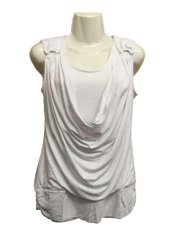 Drape Front Sleeveless Blouse 2 Colors Available