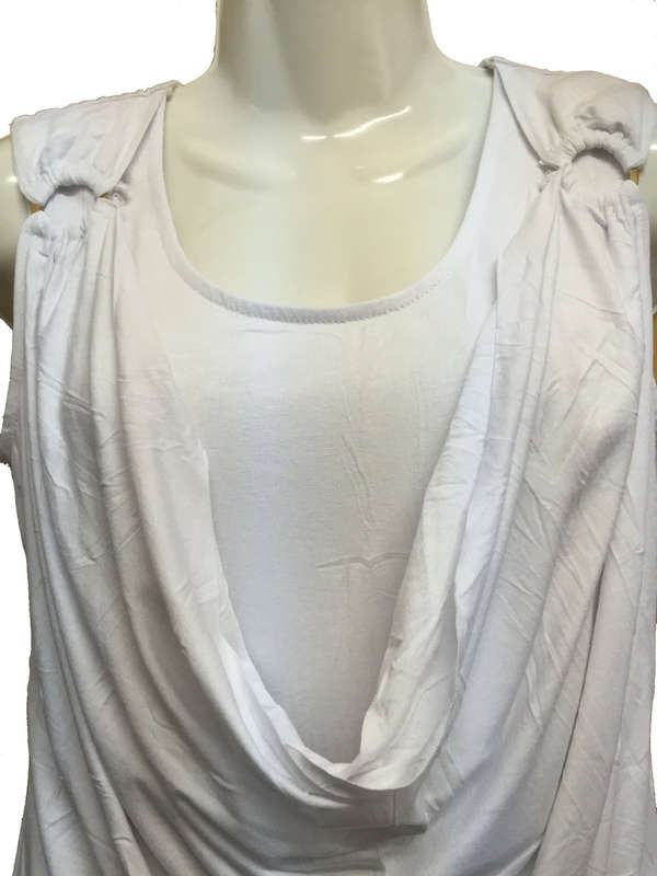 Drape Front Sleeveless Blouse 2 Colors Available