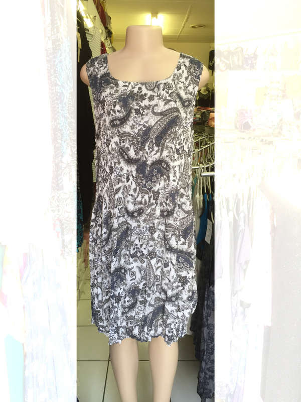 Cotton Tunic Shift Dress Plus Size / Size 44-46