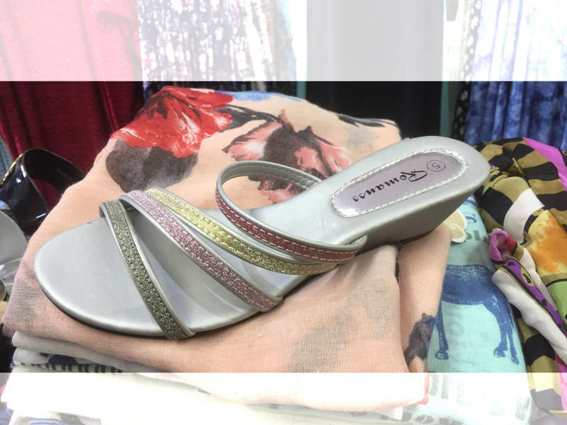 Multi Glitter Strap Low Wedge Sandals Sizes 3,4,5,6,7