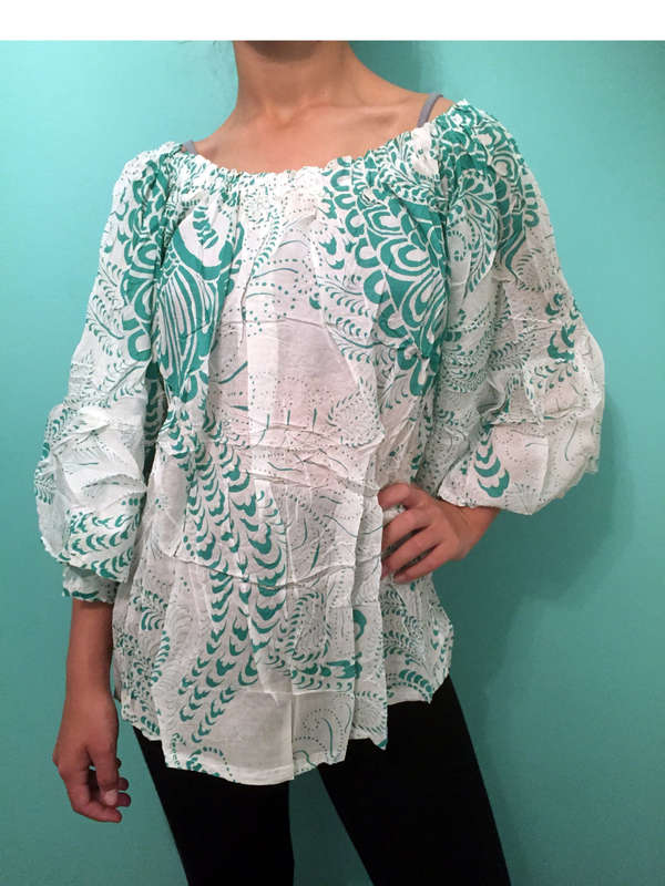 Off The Shoulder Loose Bat Horn Sleeve Top 2 Colors
