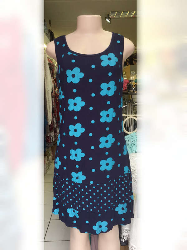 Cotton Tunic Shift Dress Sleeveless Sizes 36 - 42