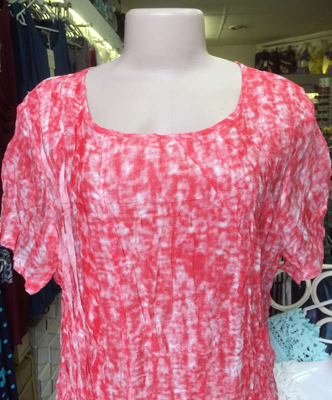 Crinkle Tunic Shift Plus Size Dress With Pockets Sizes 36 - 42