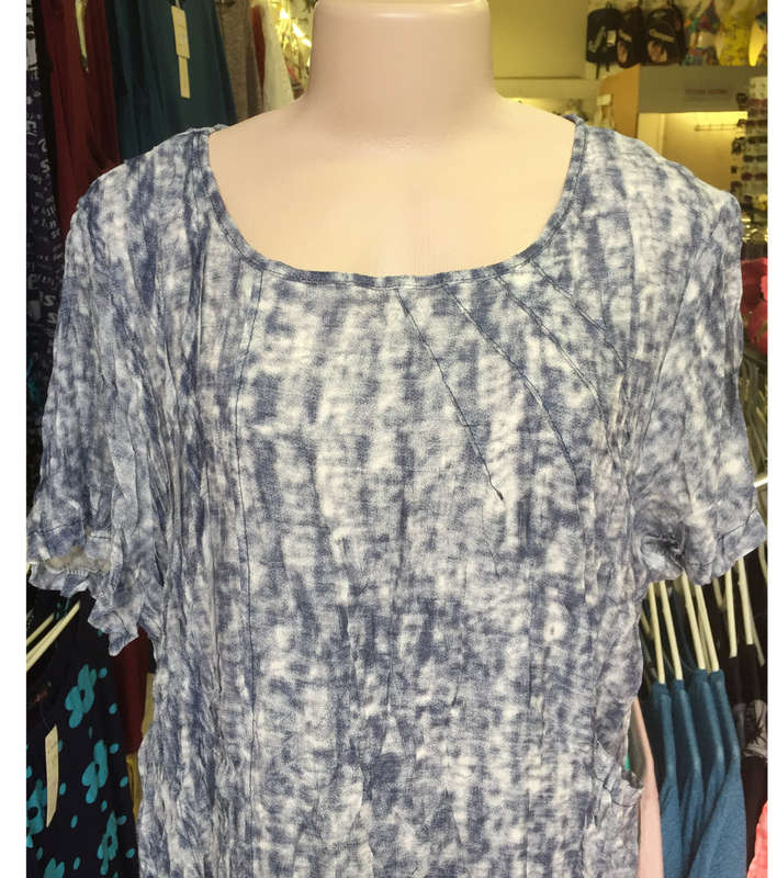 Crinkle Tunic Shift Plus Size Dress With Pockets Sizes 36 - 42