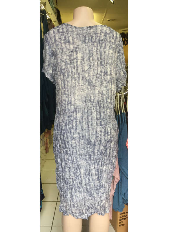 Crinkle Tunic Shift Plus Size Dress With Pockets Sizes 36 - 42