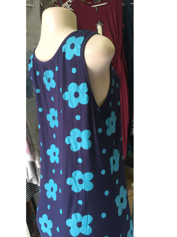 Cotton Tunic Shift Dress Sleeveless Sizes 36 - 42