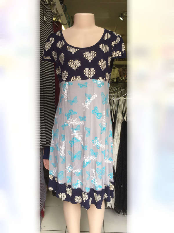 Cotton Short Sleeve Round Neck Shift Dress Size 34-36