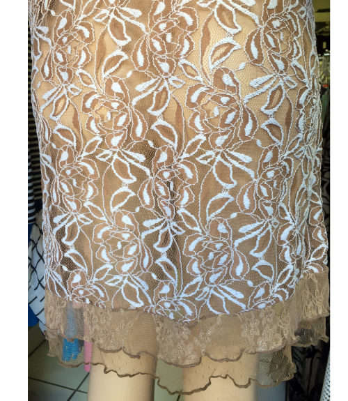 Beautiful Sheer Lace Tunic 3/4 Sleeve See-Through Sizes 36 - 46