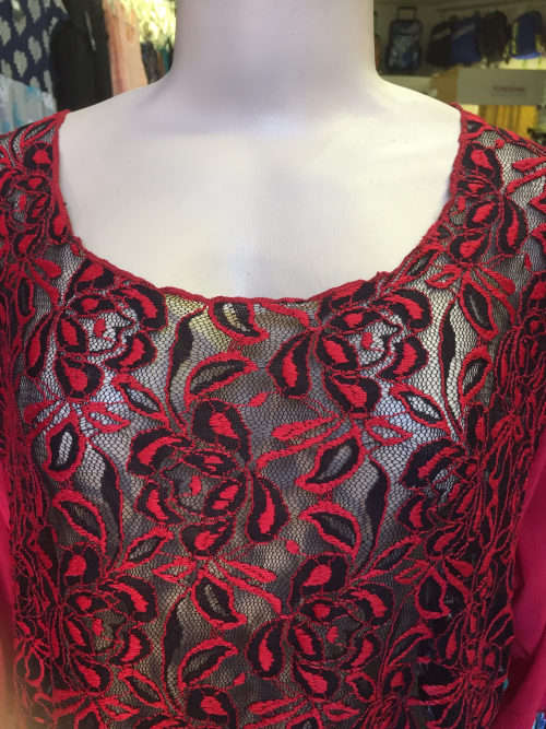 Beautiful Sheer Lace Tunic 3/4 Sleeve See-Through Sizes 36 - 46