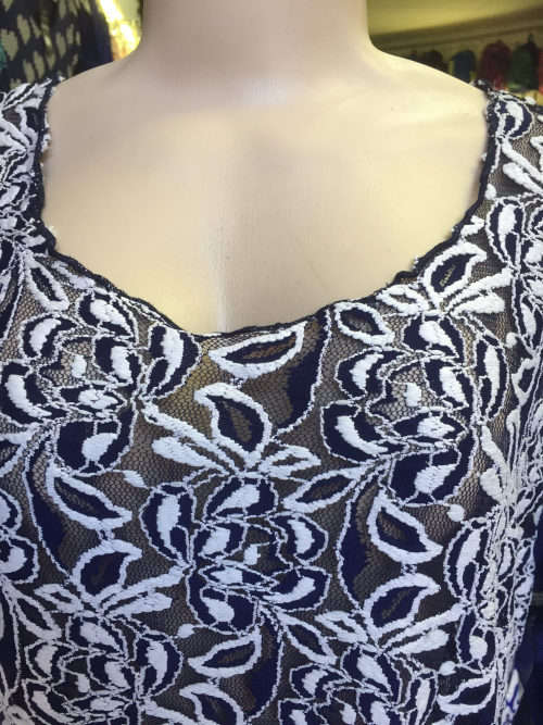 Beautiful Sheer Lace Tunic 3/4 Sleeve See-Through Sizes 36 - 46