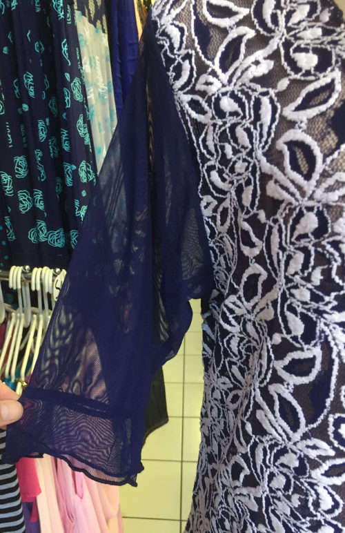 Beautiful Sheer Lace Tunic 3/4 Sleeve See-Through Sizes 36 - 46