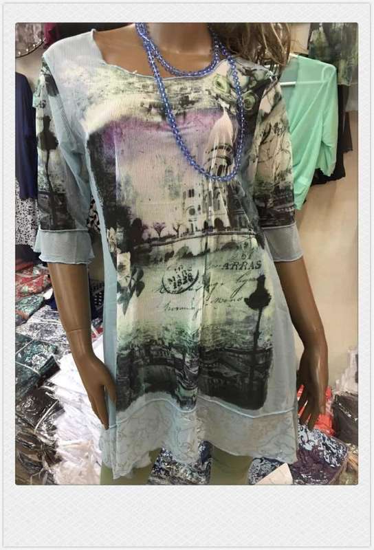 Eye Cathing Sheer Lace Tunic 3/4 Sleeve Size 42 - 44