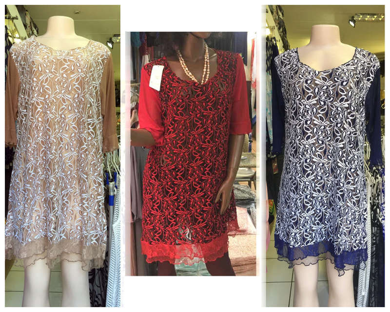 Beautiful Sheer Lace Tunic 3/4 Sleeve See-Through Sizes 36 - 46