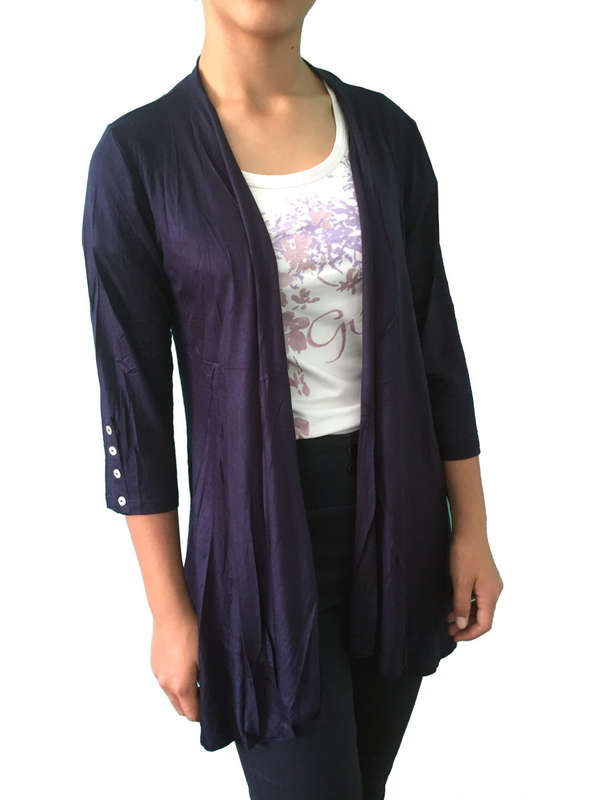 3/4 Sleeve Cardigan Color Black Sizes 30 - 40