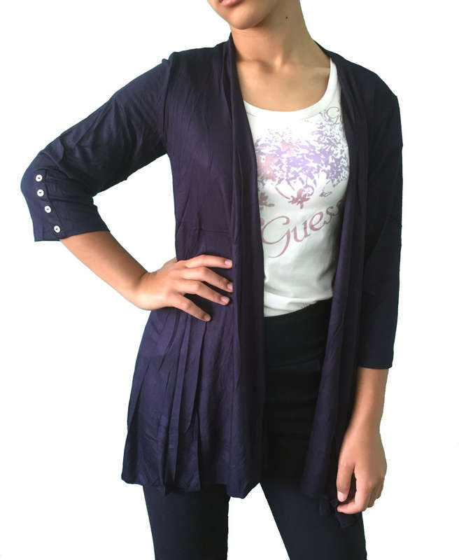3/4 Sleeve Cardigan Color Black Sizes 30 - 40