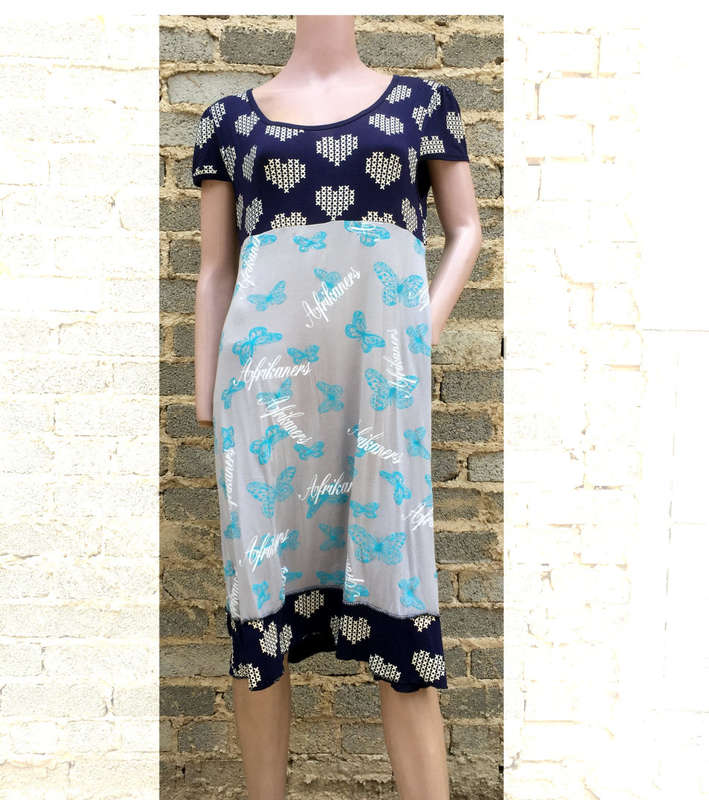 Cotton Short Sleeve Round Neck Shift Dress Size 34-36