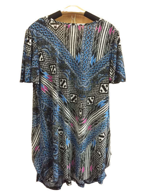 Flutter Cap Sleeve Gathered Hem Tunic Size 38-40
