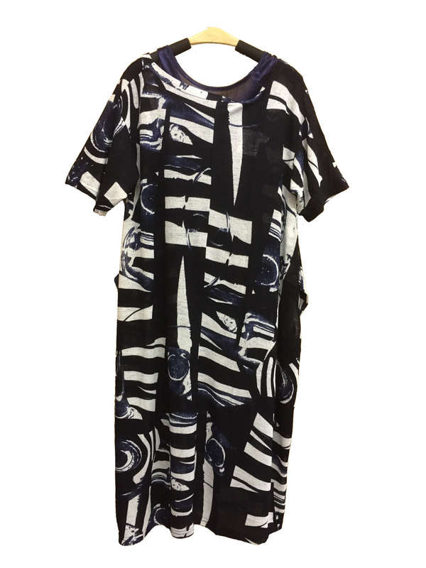 Baggy Loose 2 Piece Short Sleeve Maxi Dress Size 42-44 Color Dark Blue