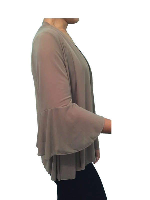 Horn Sleeve Sheer Cardigan Color Black Size 36 - 38